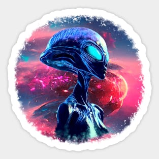 Alien Wisdom Psychedelic Scifi Art Sticker